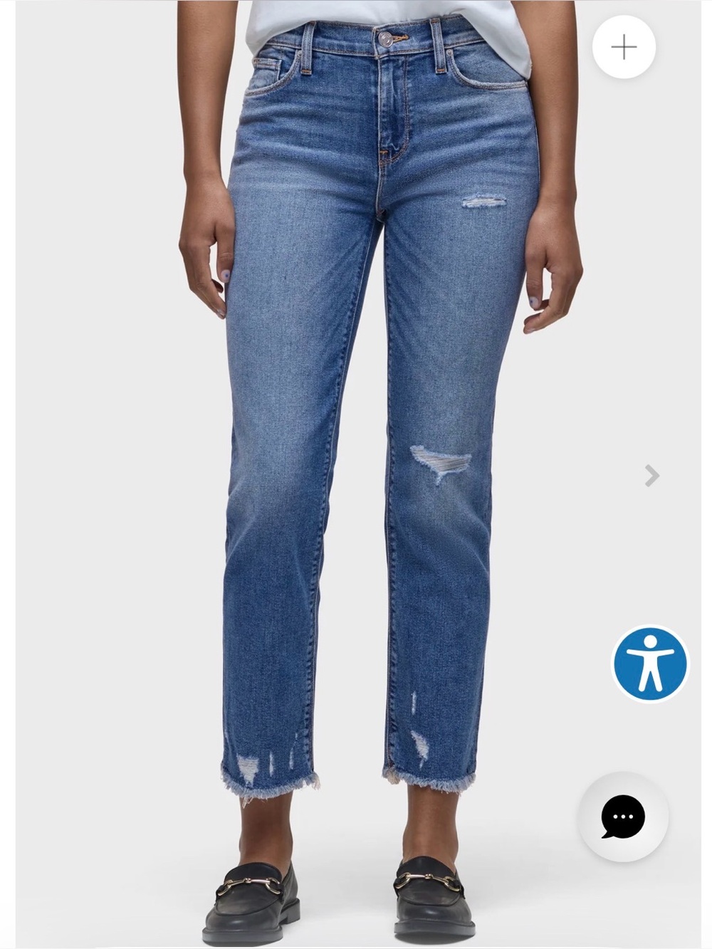 Women's High-Rise Straight Jeans in Medium Blue